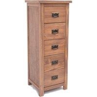 Cabinet Bits Padua 5 Drawer Narrow Chest of Drawers Bras Drop Handle in Brown