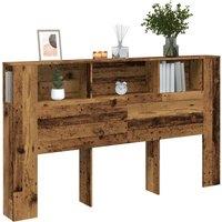 Headboard Cabinet Old Wood 180x18.5x102.5 cm Engineered Wood