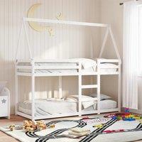 Berkfield Home Bunk Bed without Mattress White 75x190 cm Small Single Solid Wood Pine