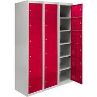 Monstershop 3 x Metal Storage Lockers - Six Doors, Red - Flatpack