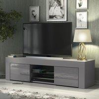Creative Furniture TV Unit 130cm Modern - Dark Grey with High Gloss Doors