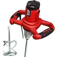 Lumberjack 1600W Paddle Mixer Variable Speed Cement Mix in Red | Size: 1000mm x 400mm