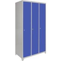 Monstershop Metal Storage Lockers - Three Doors Wide, Blue