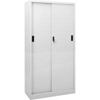 Berkfield Home Office Cabinet with Sliding Door Light Grey 90x40x180 cm Steel | Size: 90 x 40 x 180 cm