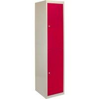 Monstershop Metal Storage Lockers - Two Doors, Flatpacked, Red