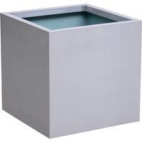 Primrose Zinc Square Outdoor Galvanised Silver Cube Planter Plant Pot 50cm