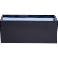 Primrose Black Zinc Galvanised Box Trough Planter with Drainage Holes 75cm