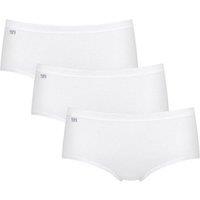 Sloggi Women's Basic+ Midi 3 Pack Briefs in White | Size: 14