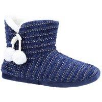Divaz Women's Saturn Knitted Bootie Slipper in Navy | Size: Small