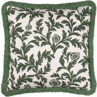 Paoletti Hedera Jacquard Cushion in Green | Size: 45 cm x 45 cm