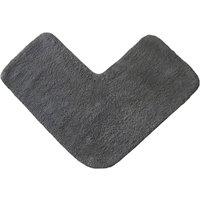 Allure Bath Fashions Corner Shower Mat 100% Cotton in Charcoal