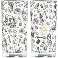 V & A Alice In Wonderland Set of 2 High Ball Glasses, 330 ml in Clear