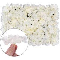 Neel Blue Artificial Flower Wall Panel Decorative Wedding Photography Backdrop in Off-White