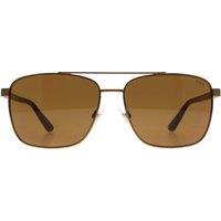 Polo Ralph Lauren Men's Rectangle Semi-Shiny Brass Olive Green PH3137 in Brown