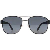 Polo Ralph Lauren Men's Aviator Matte Dark Gunmetal Grey Polarized PH3122