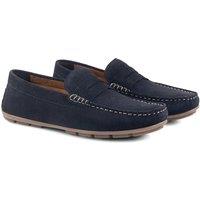 Silver Street London Men's Bari Suede Leather Casual Driving Loafers in Navy | Size: 10