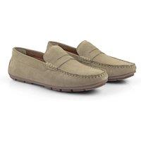 Silver Street London Men's Bari Suede Leather Casual Driving Loafers in Taupe | Size: 10