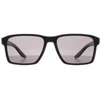 Prada Sport Men's Rectangle Black Rubber Dark Grey Polarized PS05YS