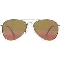 Prive Revaux Men's Aviator Champagne Gold Pink Mirror Commando Mini