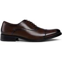 MODISHION Men's Classic Leather Oxford Shoes with Lace-Up Closure in Dark Brown | Size: 7.5