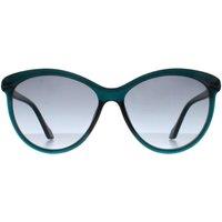 CALVIN KLEIN Women's Cat Eye Crystal Teal Grey Gradient CK19534S in Blue