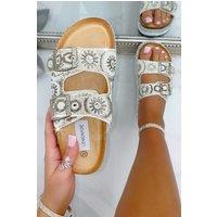Crystal Radiant Double Strap Sliders