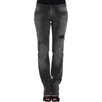 Costume National Women's Gray Straight Leg Jeans with Logo Details in Grey | Size: 10