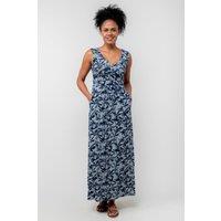 Lily & Me Women's Chrissy Sleeveless Cross-Over V-Neck Maxi Dress in Navy | Size: 10