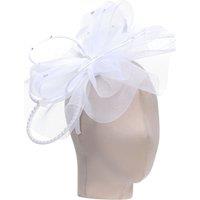 PEACH ACCESSORIES Women's Jewelled Temptation Exquisite Feathered Fascinator in White