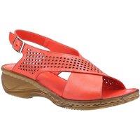 Fleet & Foster Women's Judith Open Toe Sandal in Red | Size: 5