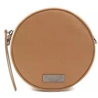 Pompei Donatella Women's Elegant Small Oval Leather Crossbody Bag in Brown