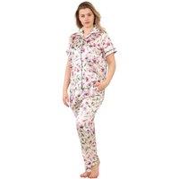 ELAINA FASHION Women's Luxury Floral Short Sleeve Pj Set | Size: 8