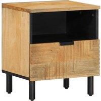 Berkfield Home Bedside Cabinet Brown 40x33x46 cm Solid Wood Mango | Size: 40 x 33 x 46 cm