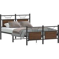 Berkfield Home Bed Frame without Mattress Brown Oak 120x200 cm Engineered Wood | Size: Small Double