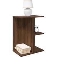 Berkfield Home Bedside Table Brown Oak 46.5x29x61 cm Engineered Wood