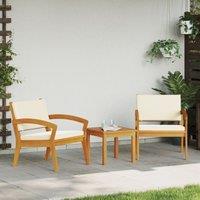Outdoor Sofa Cream white Solid Acacia wood 59.5 x 70.5 x 72.5 cm
