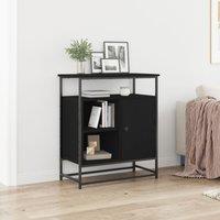 Berkfield Home Sideboard Black Oak 69x35x80 cm Engineered Wood & Steel | Size: 69 x 35 x 80 cm