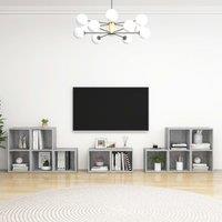 Berkfield Home 8 Piece TV Cabinet Set Concrete Grey Engineered Wood