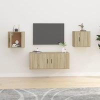 Berkfield Home Wall Mounted TV Cabinets 2 pcs Sonoma Oak 40x34.5x40 cm in Brown