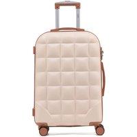 Flight Knight Medium 25 Hard Shell Bubble Design Check-in Suitcase Hold Luggage in Cream | Size: Cabin