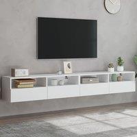 TV Wall Cabinets 2 pcs White 100x30x30 cm Engineered Wood