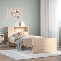 Berkfield Home Bookcase Bed without Mattress 90x200cm Solid Wood Pine in Brown | Size: 90x200 cm
