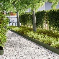 Berkfield Home Lawn Edgings 20 pcs Olive Green 100x0.5x20 cm Steel