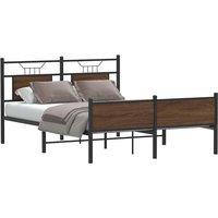 Berkfield Home Bed Frame without Mattress Brown Oak 140x200 cm Engineered Wood