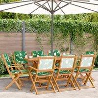 Berkfield Home Folding Garden Chairs 8 pcs Green Fabric & Solid Wood