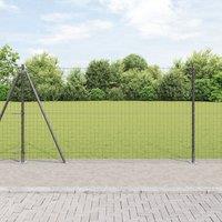 Berkfield Home Fence Posts with Base Plates 26 pcs 32mm 68.5cm Galvanised Steel in Grey