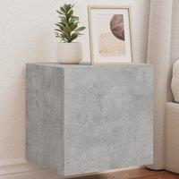 Berkfield Home TV Wall Cabinets with LED Lights 2 pcs Concrete Grey 40.5x35x40 cm
