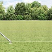 Berkfield Home Welded Wire Fence with 13 Spike Posts 0.6x25 m Galvanised Steel in Silver