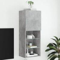 Berkfield Home TV Cabinet with LED Lights Concrete Grey 40.5x30x102 cm
