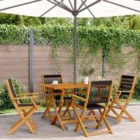 Berkfield Home Folding Garden Chairs 4 pcs Black Solid Wood Acacia